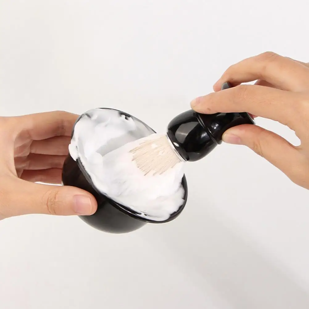 Kit per toelettatura barba 3 in 1 con pennello da barba Supporto per ciotola per sapone Design ergonomico Set per la cura della barba Strumenti per la rasatura per la cura del viso