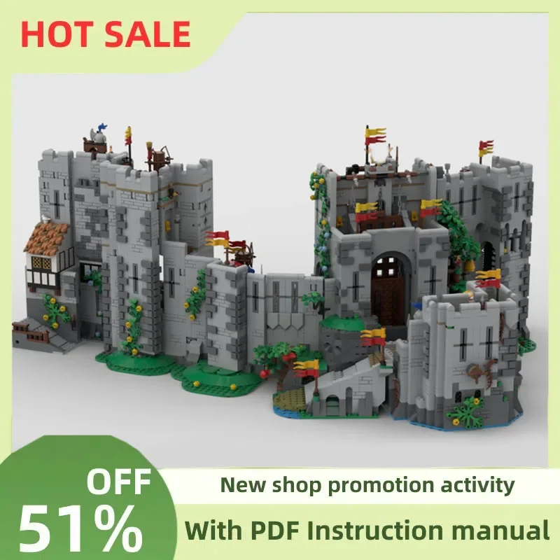 

Hot Sale 6603Pcs Moc European Medieval Street View Lion Castle Model Building Blocks Diy Creative Ideas Childs Toy Birthday Gift