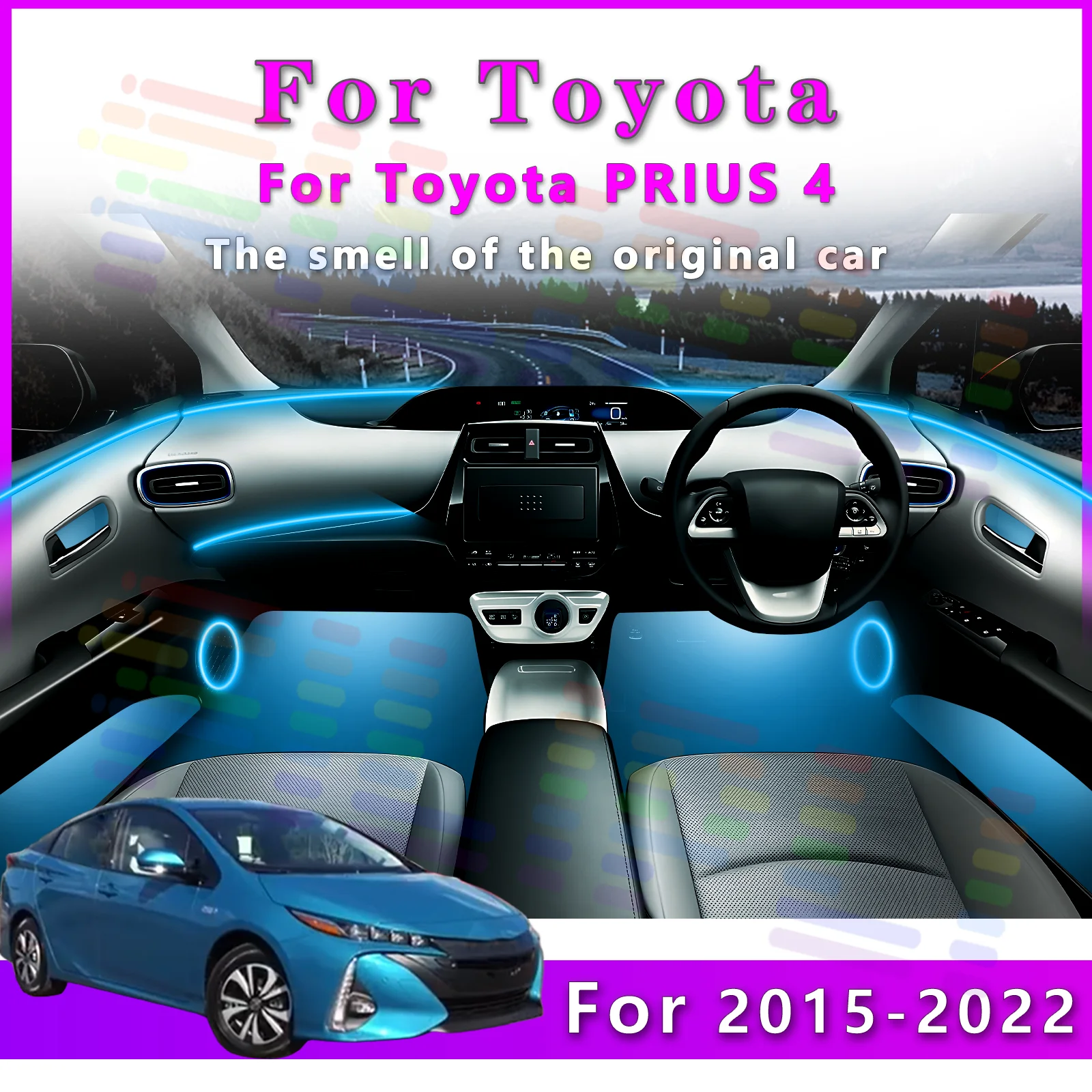 

FILIPLI для Toyota Prius 4 2015-2022, внутренняя светодиодная декоративная лента с многофункциональными режимами и исключительными красочными эффектами