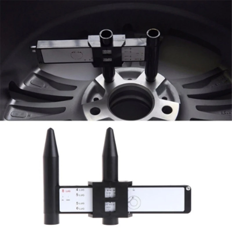2024 Hot Sale Wheel Rim Bolt Pattern Sliding PCD Measuring Tool Gauge Ruler 8 Holes PCD Ruler Lugs Hub Pitch Measurement Tool