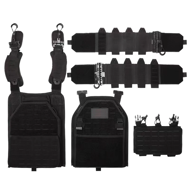 Imagem -03 - Colete de Combate Militar Destacável Rápido Laser Cut Tactical Vest Engrenagem Preta para Transportar Luz Novo 6094