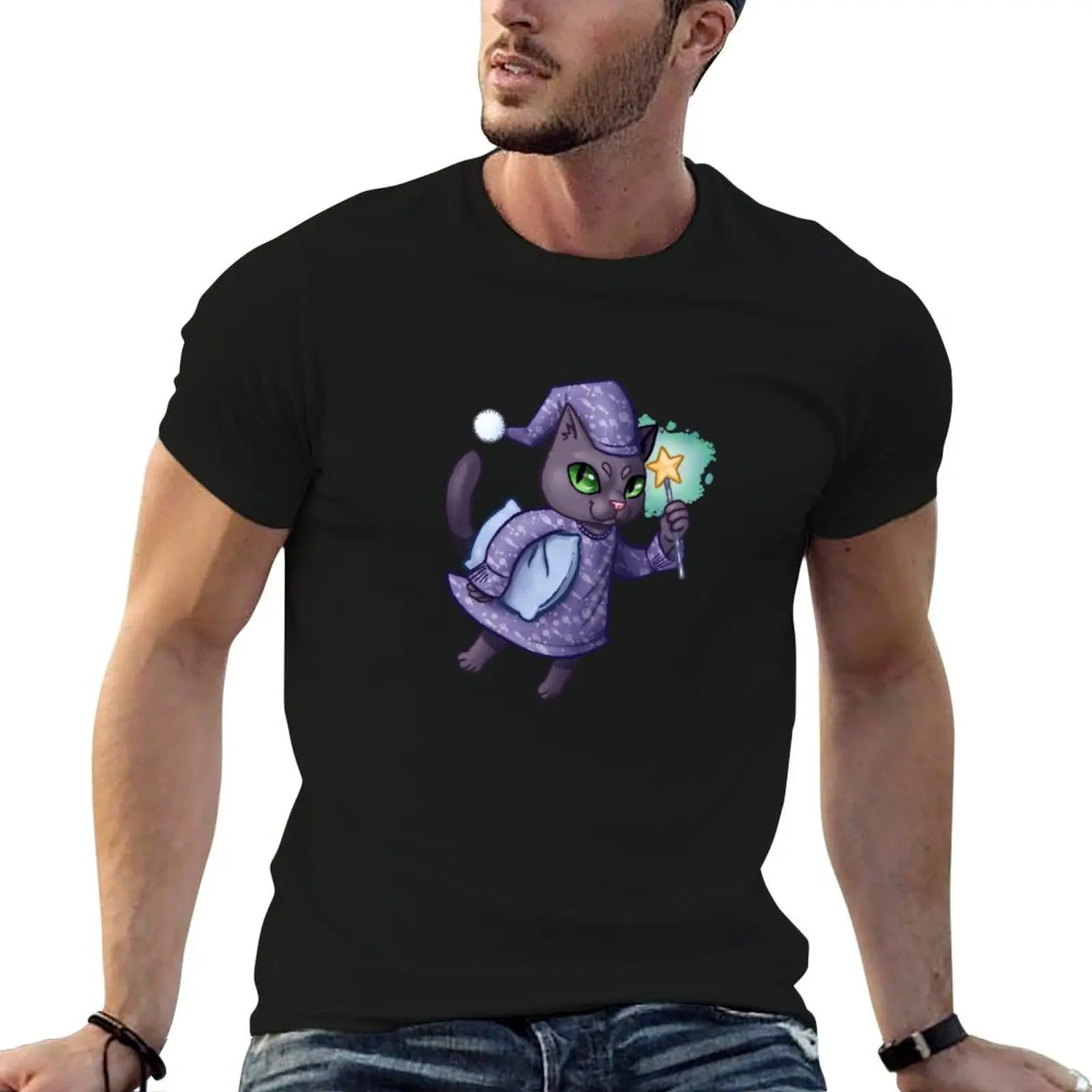 

Cat Sleep Mage T-Shirt mens graphic t shirts t shirt custom print T-Shirt