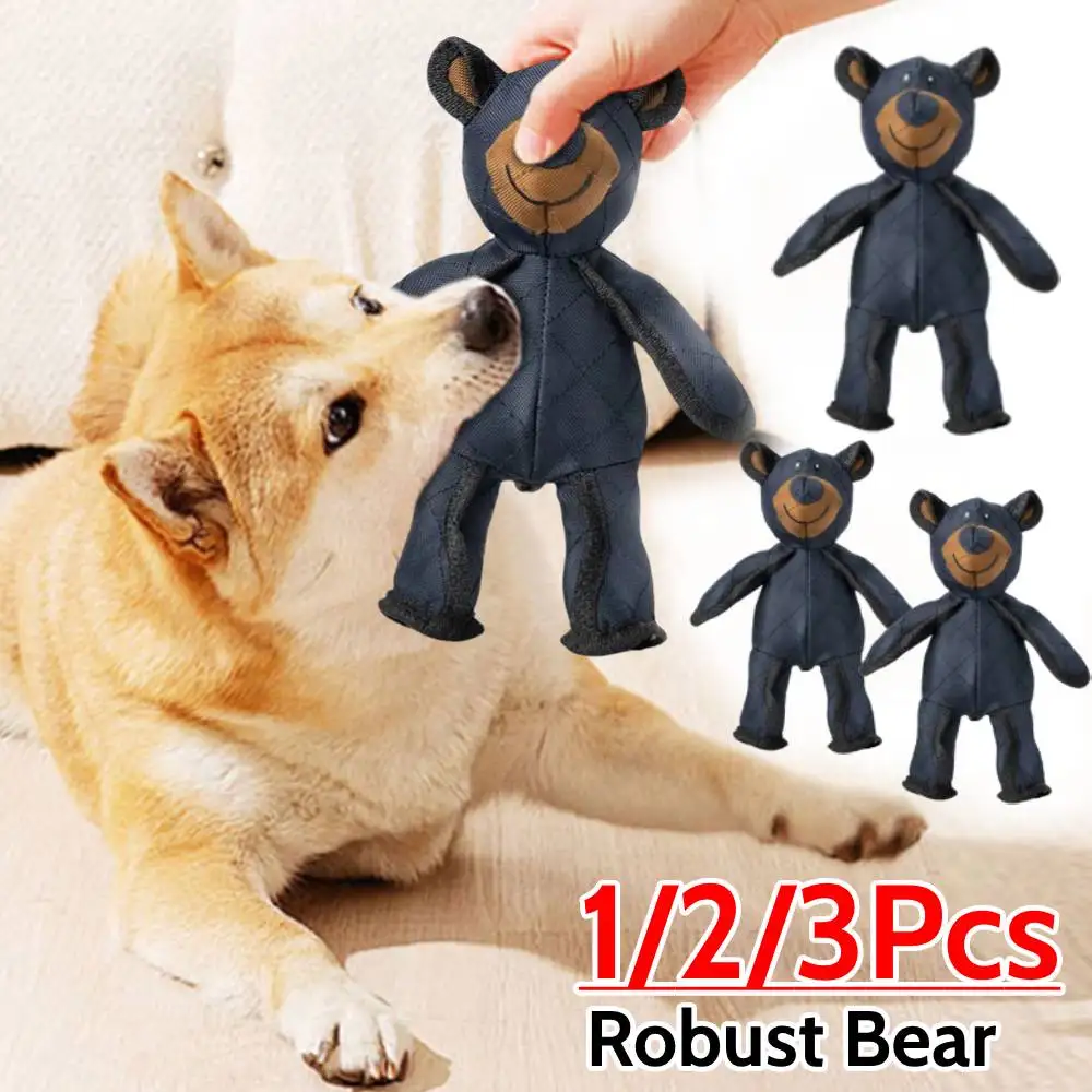 Mighty Bear Robust Bear Pet Soundmaking Toy Plush Interactive Dog Toy Grinding Cleaning Teeth Anti Bite Abreact Plaything Bear