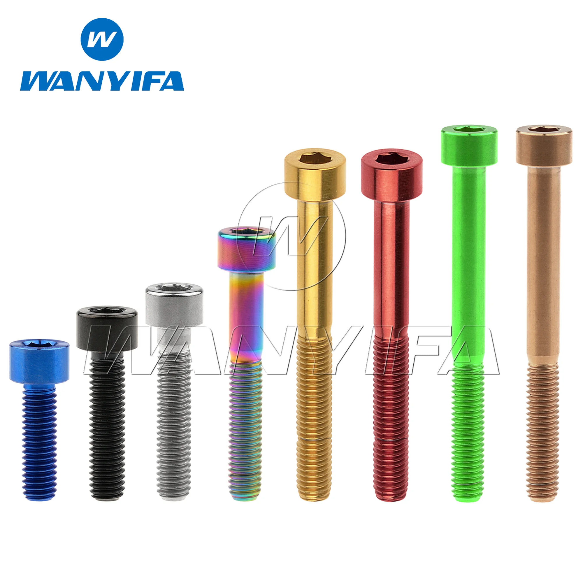 Wanyifa Titanium Bolt M5 x 10 12 16 18 20 23 25 30 35 40 45 50 55 60mm Screw for Bike MTB / Road Bicycle Seatpost Headset Brake