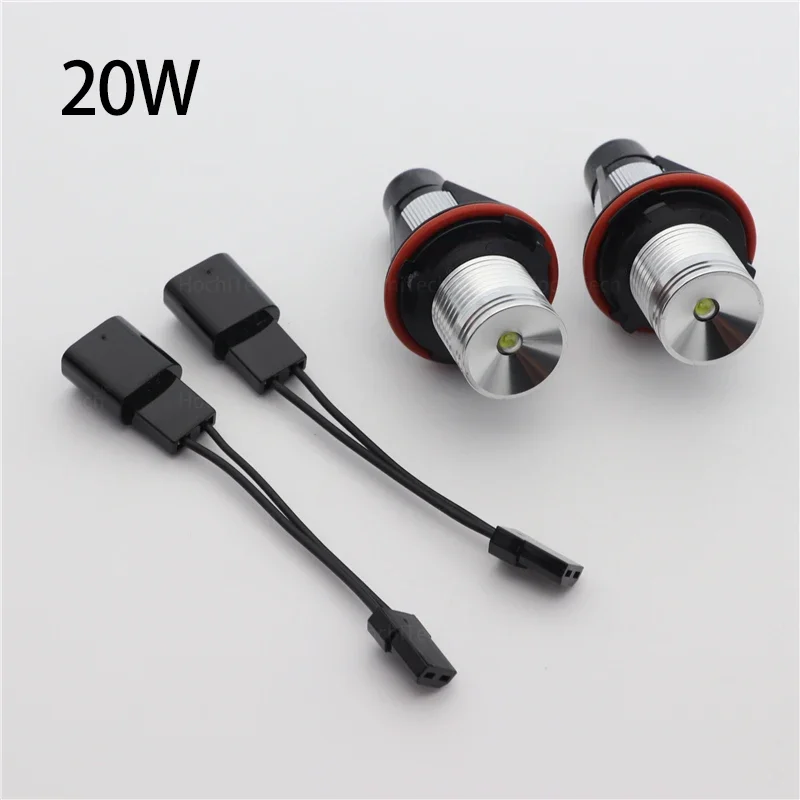 For E39 E53 E60 E61 E63 E64 E65 E66 E87 525 Angel Eyes For E39 Car LED Headlight 1 Set 2*10W 20W LED Marker White