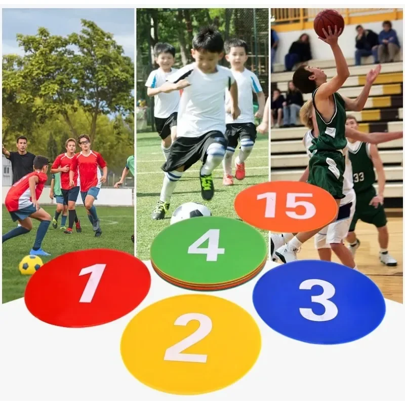 12cm Soccer Flat Sign Discs Digital Landmark PVC Wear-resistant Anti-slip Football Agility Training Number Logo Plates