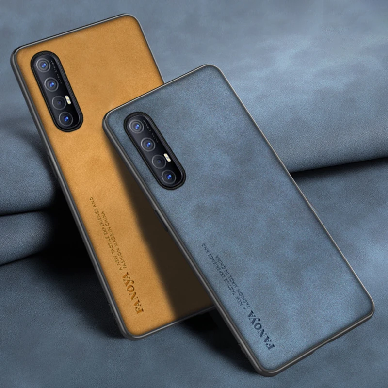 

Luxury PU Leather Case For OPPO Reno 3 4 Pro 5G Reno3 Reno4 Cover Matte Silicone Phone Case For OPPO Find X2 Pro X3 Lite X2 Neo