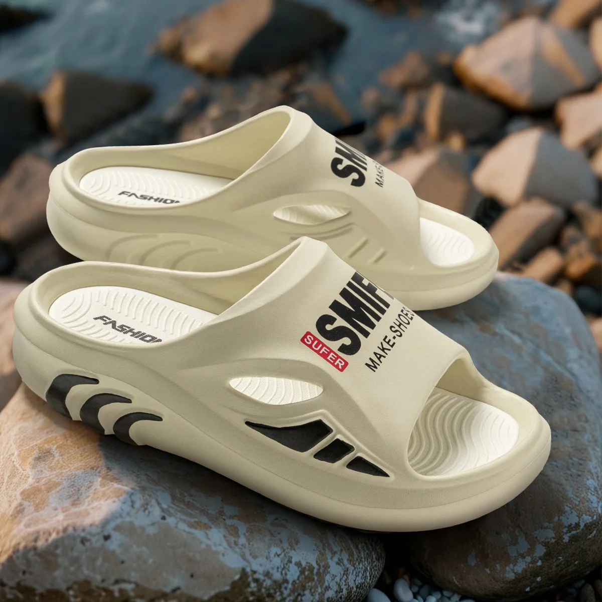 

Мужская дышащая обувь для воды без шнуровки — нескользящие, устойчивые к запаху быстросохнущие пляжные сандалии для активного отдыха, занятий спортом и повседневной носки