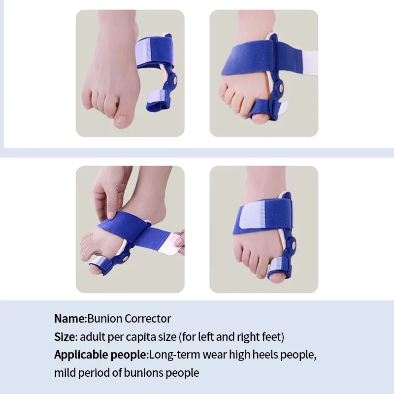 Korektor Bunion pelurus Bunion uniseks, korektor Hallux Valgus, pelurus Bunion dapat disesuaikan, pemisah jari kaki besar, pedikur, koreksi tulang perawatan kaki