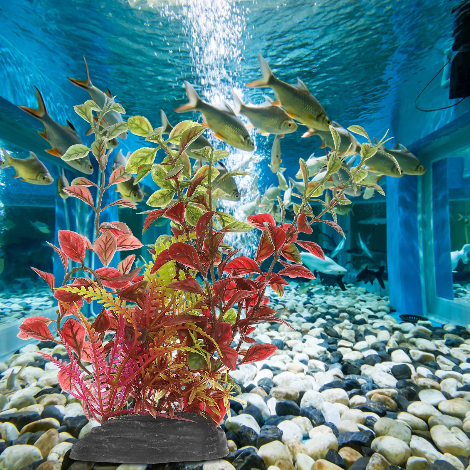 

Artificial Aquarium Plant Plastic Fish Tank Decoration Realistic Underwater Plants for Betta Fish Reptile Cage Accessories
