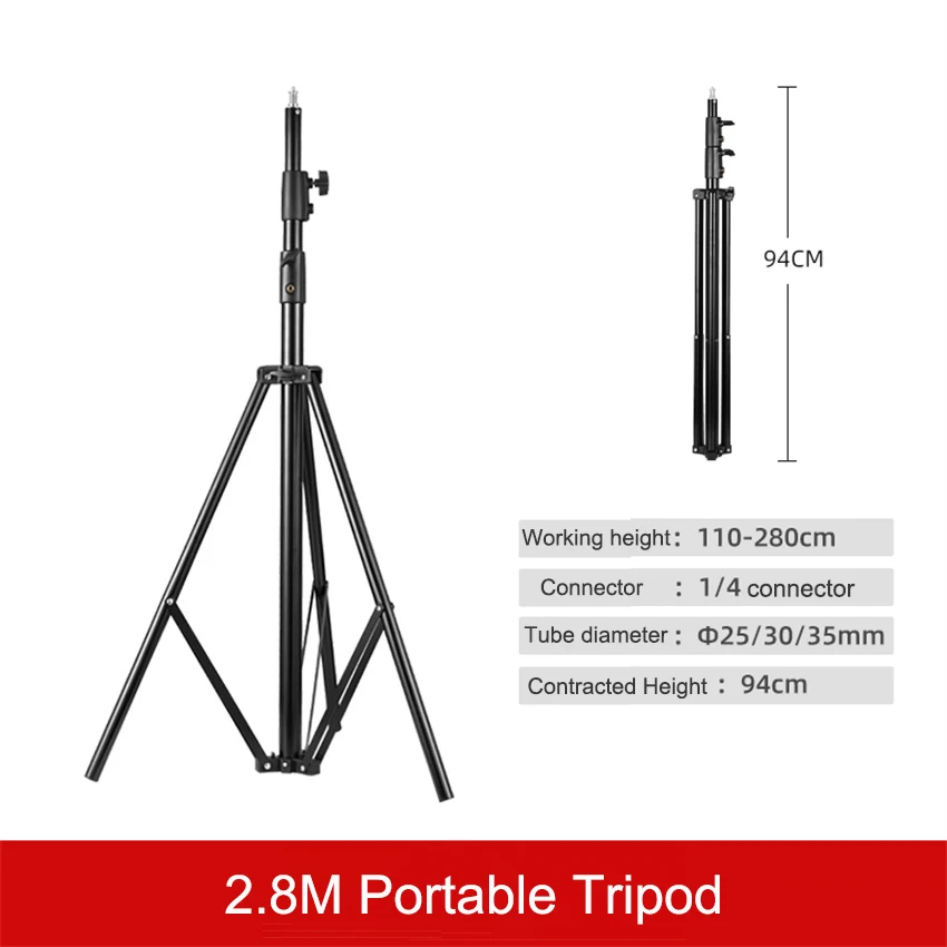 280cm Photo Heavy Duty Rack Video Studio Tripod Big Strong Support Stands For Photography Softbox LED Flash Spot Ring lamp