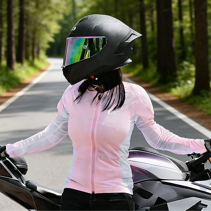 

Motorcycle Cycling Suit 2026 Thin Breathable Slim Summer Armor Suit Anti-drop Mesh Locomotive Suit Women
