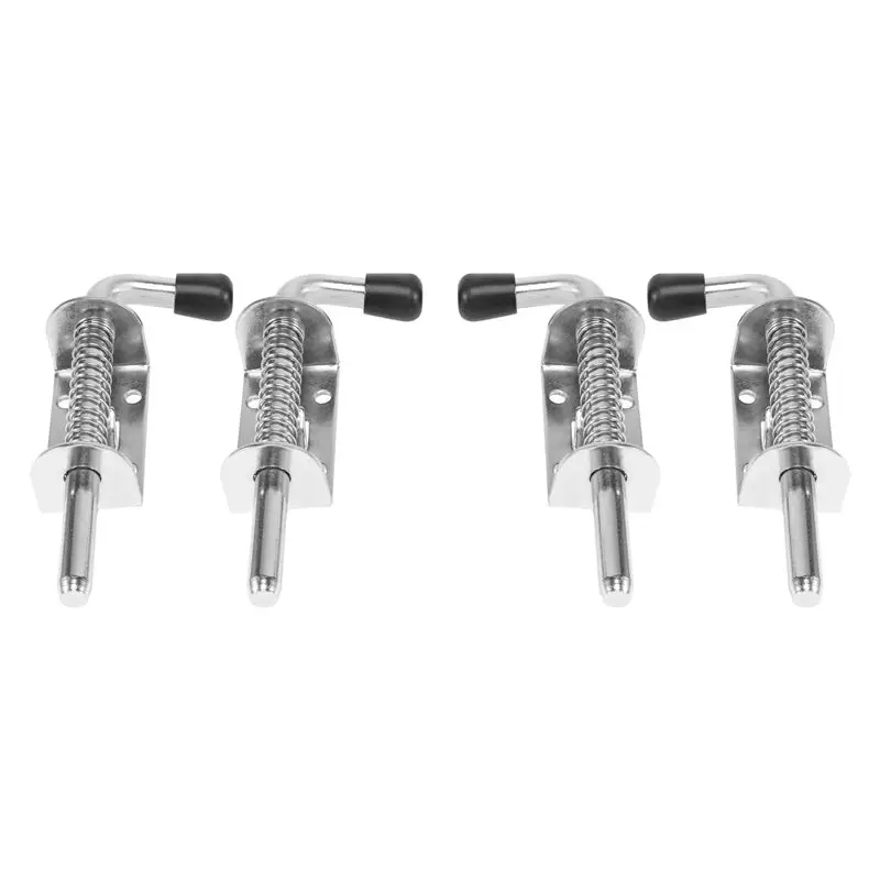 

B50C, набор из 4 штук, 5-дюймовый пружинный засов из нержавеющей стали 304, утолщенный 2 мм, дверной замок, матовая отделка