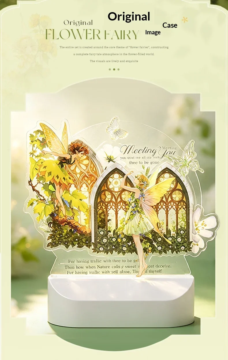 JIANWU Vintage Flower Elf Character Landscape Material Collage Scrapbooking PET Sticker Creative DIY Journal Stationery