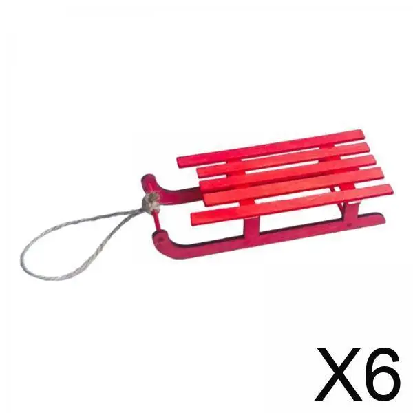 1 12 مقياس دمية مصغرة مزلقة خشبية عيد الميلاد زلاجة الديكور لعبة لأثاث غرفة بيت الدمية #1