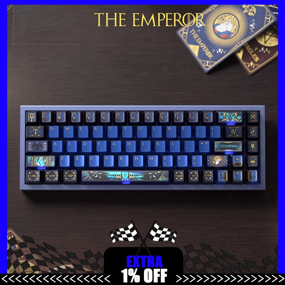 PIIFOX KC-SZXQ PC Keycaps Original Metallic Paint PC Keyboard Keycaps PBT Customized Tarot Theme Customized PC Accessories Gifts