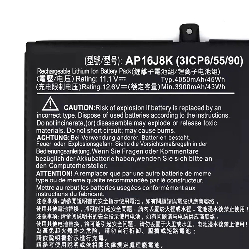 AP16J8K AP16J5K Laptop Battery for Acer Chromebook 11 N7 C731 C731T C731-C8LF C731-C118 C731T-C0YL C732T-C8VY 11.1V 45Wh/4050mAh