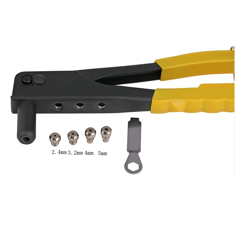 Manual Hand Rivet Nut Gun Set with 2.4mm 3.2mm 4.0mm 4.8mm Hand Tools Rivet Nails for all-steel Sturdy Structure Instrument