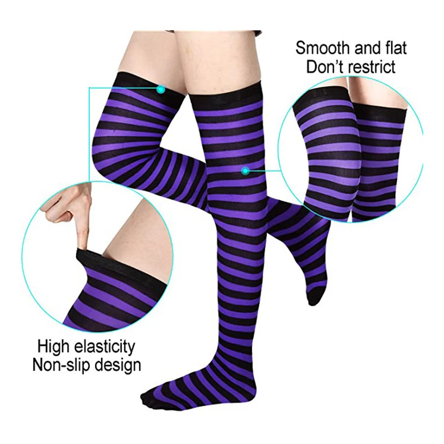1 Set über dem Knie Regenbogen Oberschenkel hohe Socken Handschuhe Set Cosplay Zubehör Arm Beinwärmer für Mädchen – Detail 12