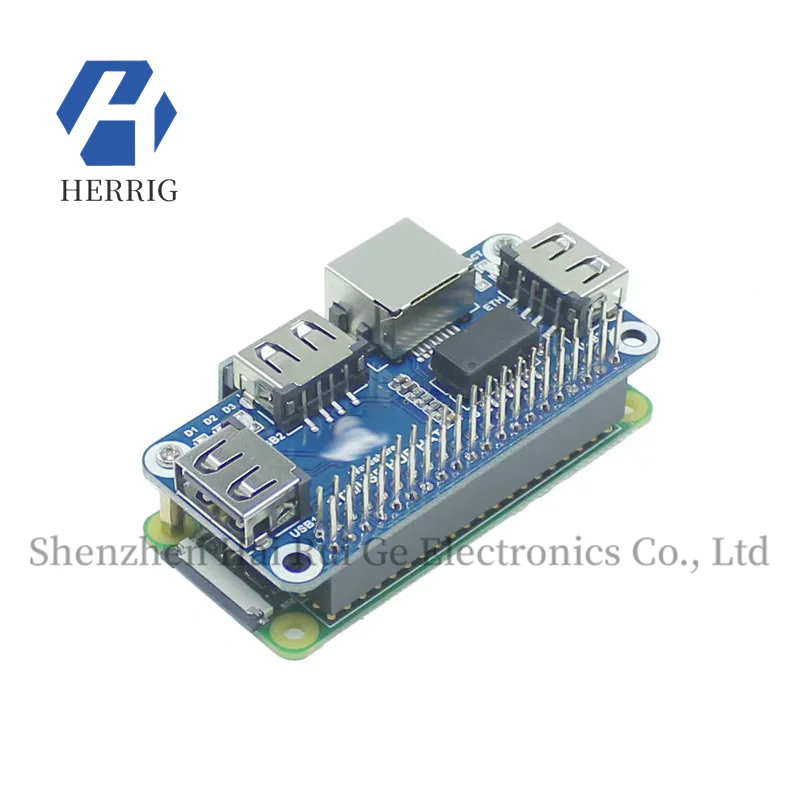 Dotyczy Raspberry Pi Zero W/2B/3B+, Ethernet + USB Hub Expansion Board ETH/USB HUB HA