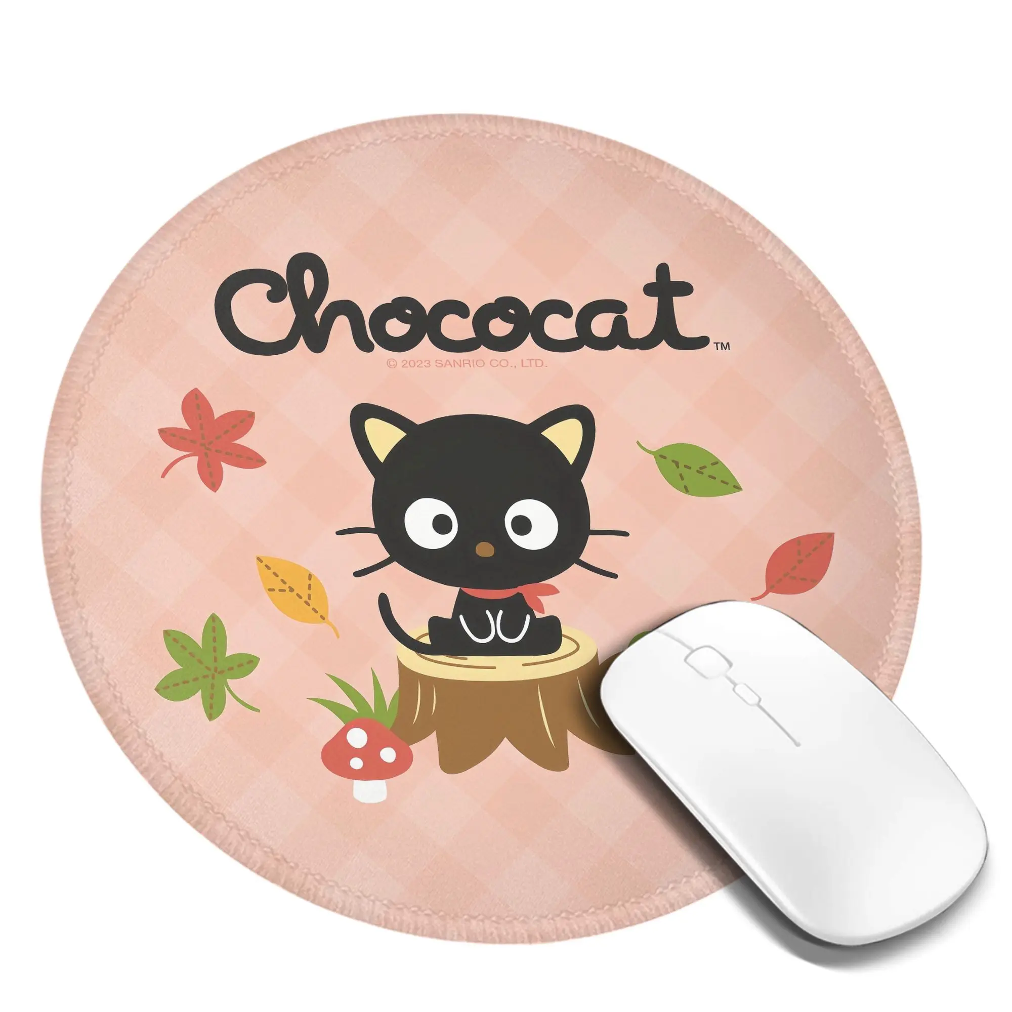 Chococat Ronde Mini Muismat Tapijt Antislipmat Desktop 8in Game Computer Mat Gaming Rubberen Muismat