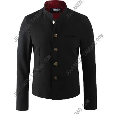 Free Shipping New Japanese senior middle school uniform male men\'s Suzura slim blazer chinese tunic jacket top Korean coat