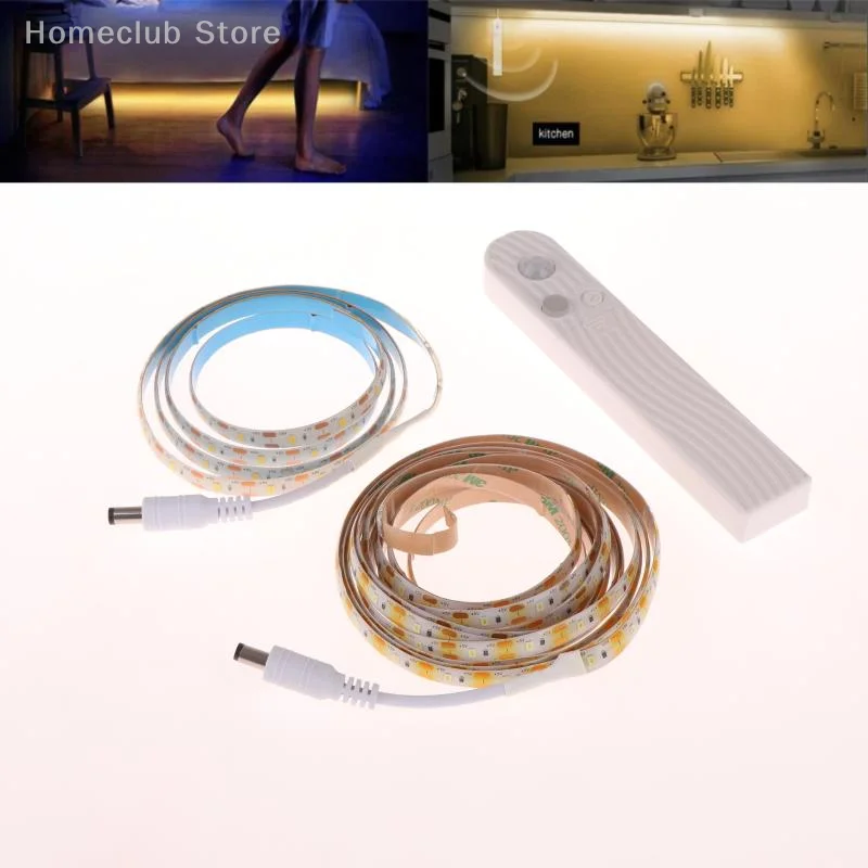 

1Pcs LED Light Strip 1/2/3 Meters Motion Sensor Light Strip Human Body Sensing Lighting For Wardrobe Cabinet Pantry Closet