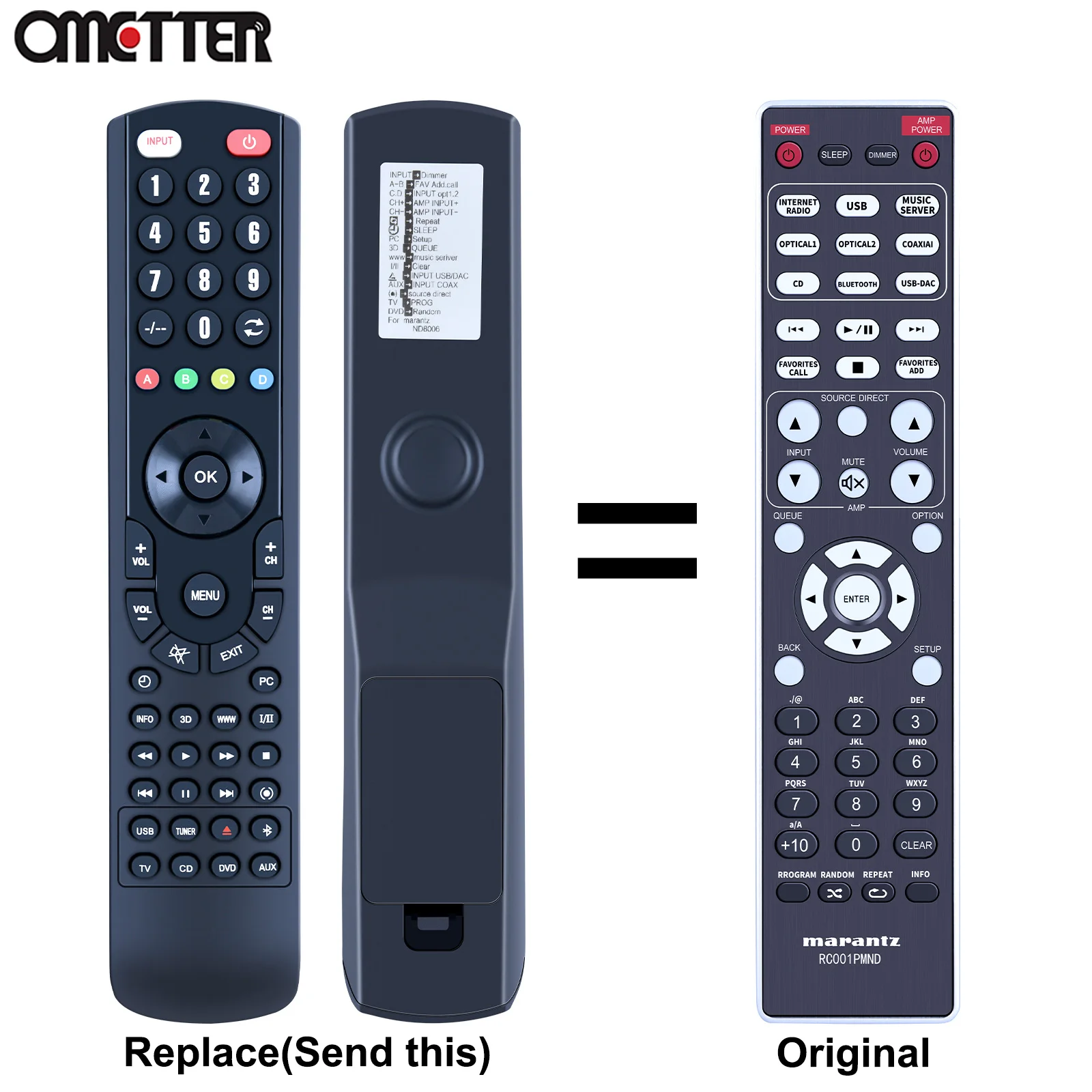 Remote Control pengganti baru untuk Marantz rc001pnd, ND8006, PM8006 ND8006N1SG