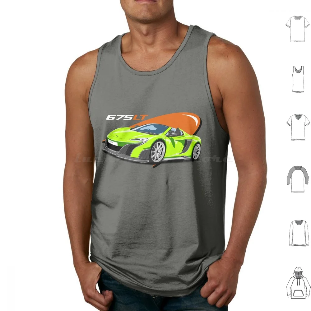 Tic Tac Lt Tank Tops Print Cotton 675lt 675 Lt V8 British Super Car Garage Car
