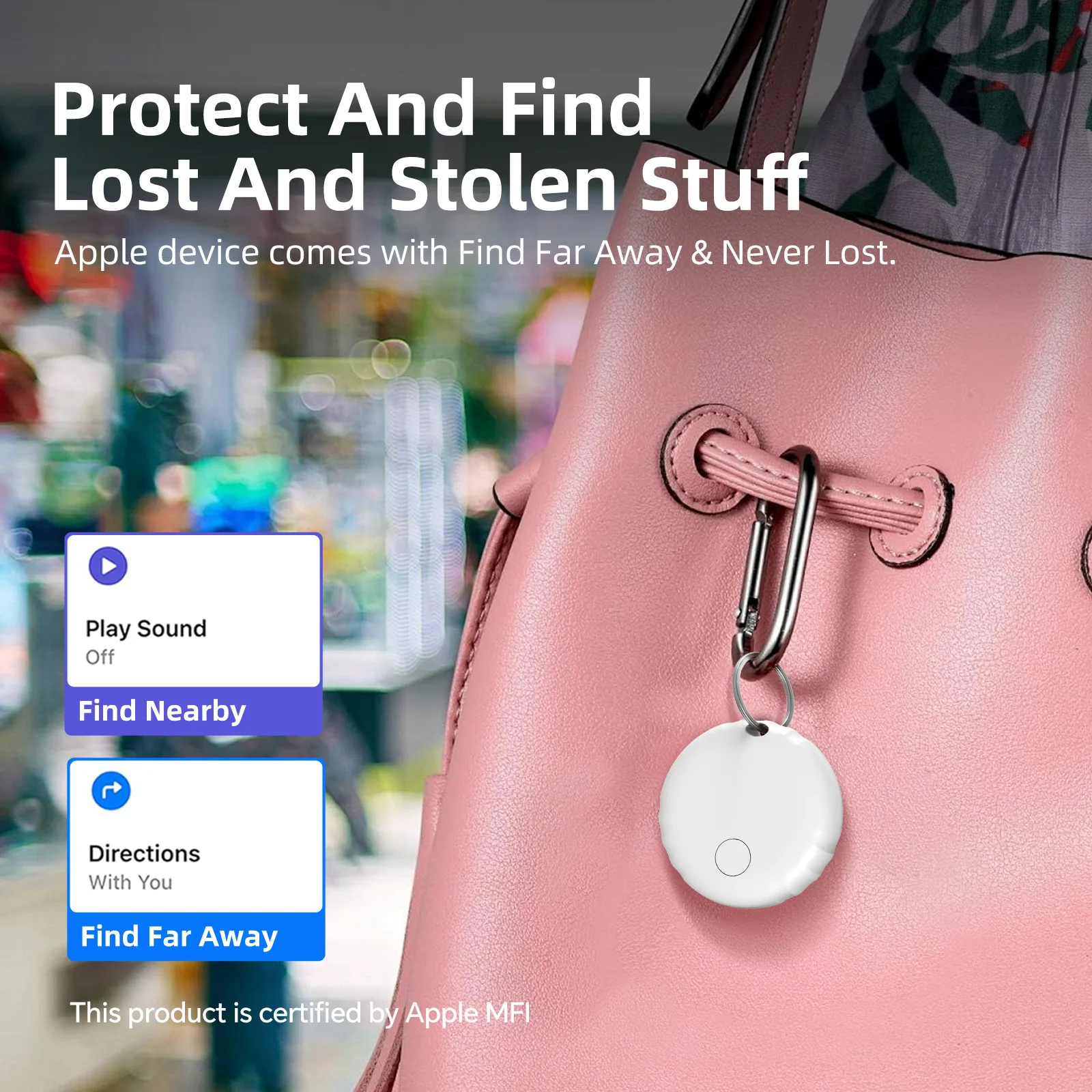 Smart Tag Keychain Mini GPS Smart Tracker Portable Anti-Lost Reminder Device For Pets Bag Kids Air Tag Finder Tracking Locator