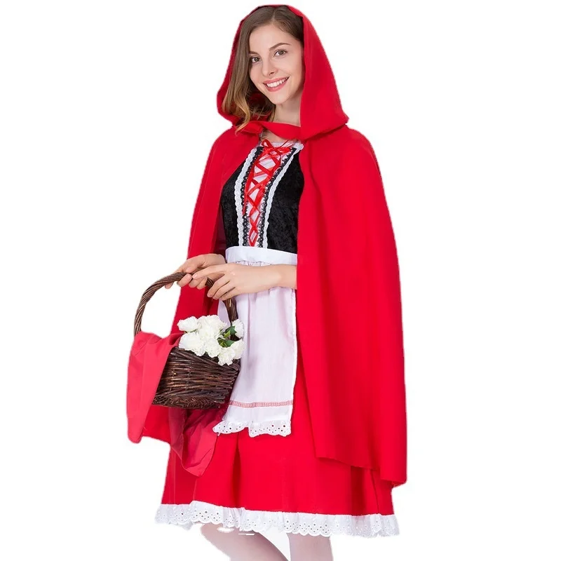 Halloween Roodkapje Cosplay Kostuum Rode Meid Outfit Fee T S Volwassen Toneelspel Traditioneel Chinees Etnisch...
