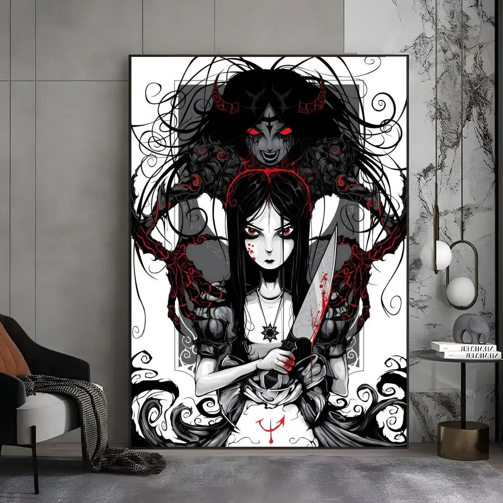 ملصق Alice Madness Returns عالي الدقة ذاتي اللصق مقاوم للماء مثالي للمنزل والمكتب وغرفة النوم هدية رائعة