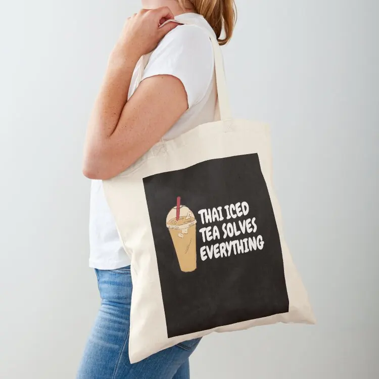 

Thai Iced Tea Solves Everything Tote Bag ecological bags tote bags cloth bags Large for women