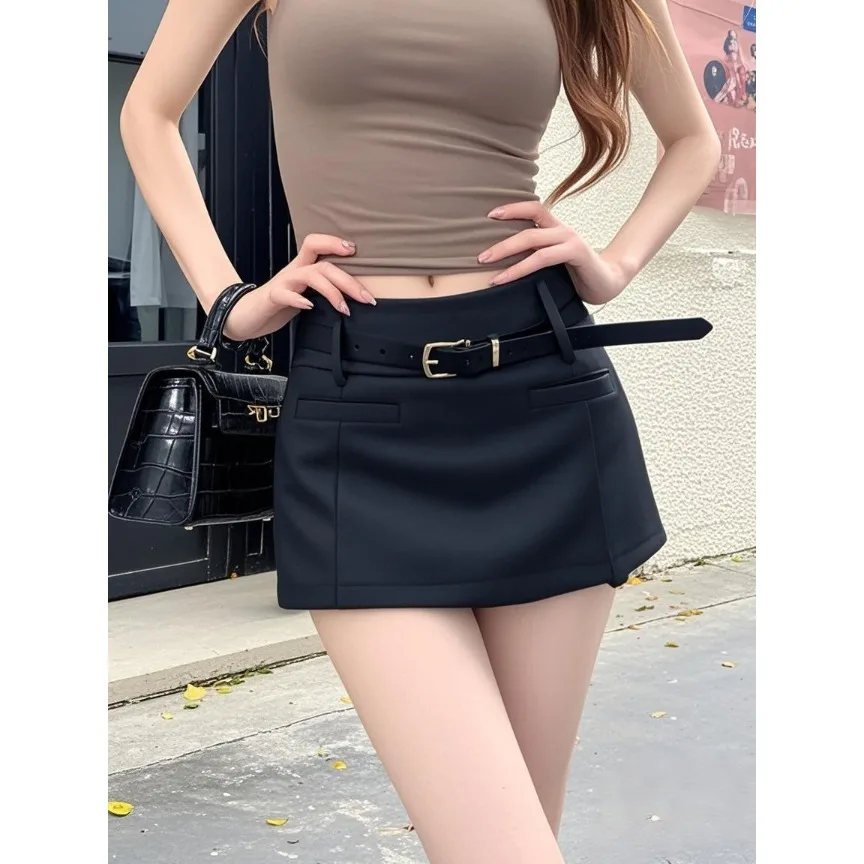 Saia  Versátil de Verão para Mulheres, Estilo Retro Sexy, Cintura Alta, Slimming, Anti-Luz, Modelo A-Line