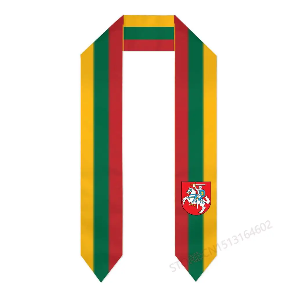 Custom Name Or Logo Lithuania Flag Scarf Graduation Stole Sash International Study Abroad Class of 2023 Shawl