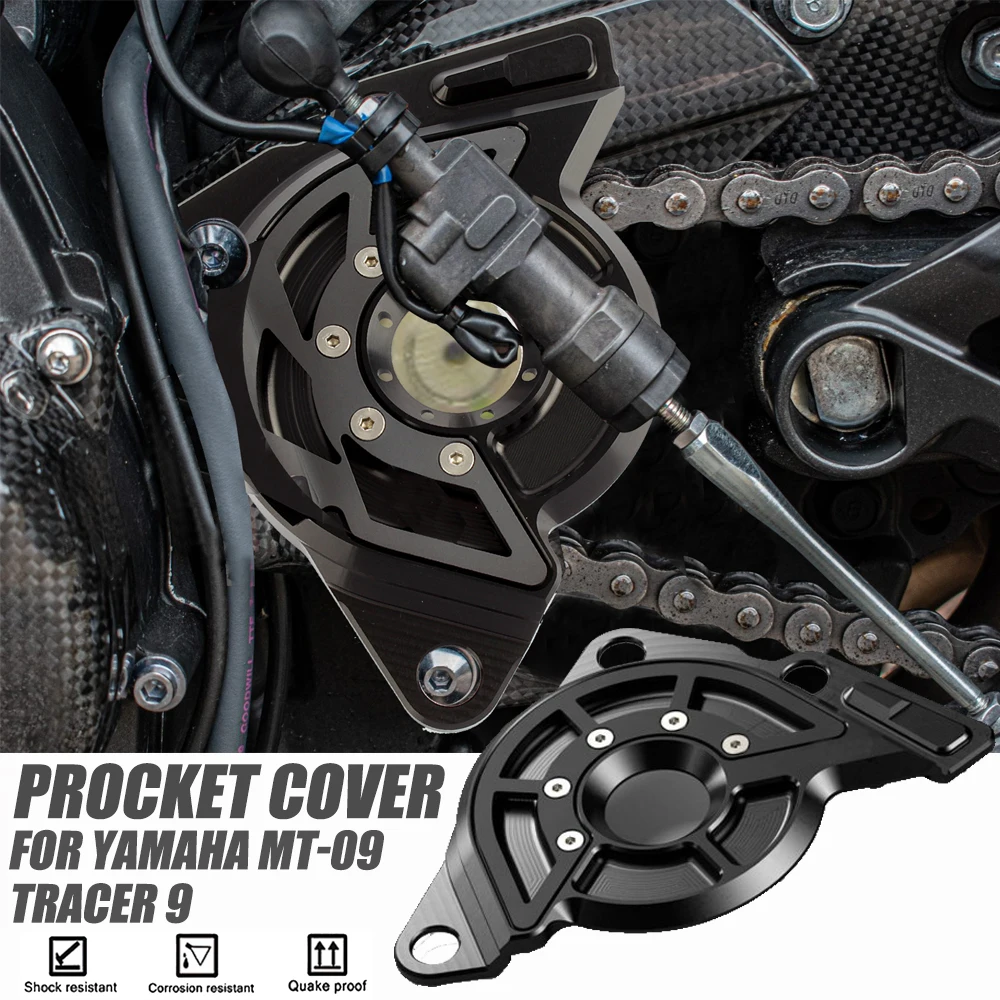 

For Yamaha MT09 Tracer 9 2021-2022 MT-09 CNC Sprocket Chain Guard New Motorcycle Accessories Protection Cover Left Engine Front