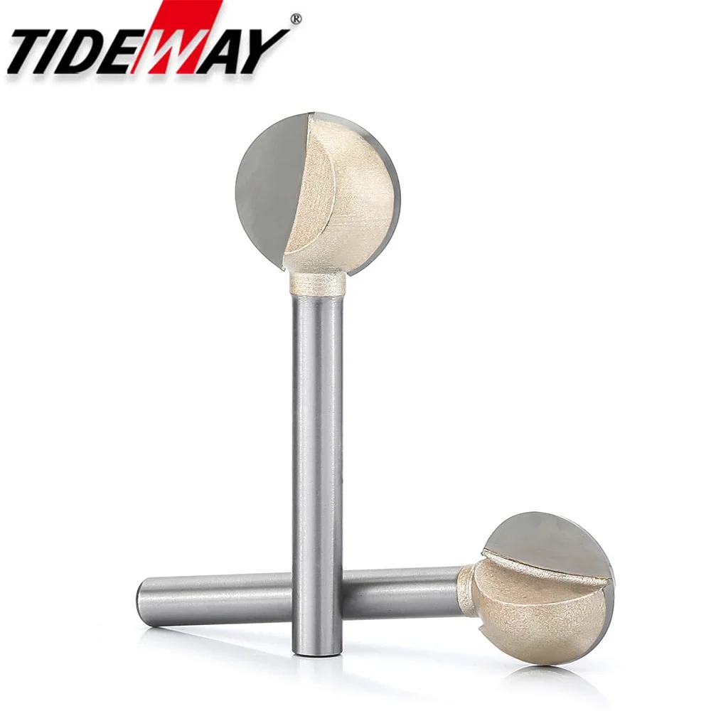 Tideway Woodworking Ball Shape Router Bit Round Wood Carving Milling Cutter Tray Coffee Table Base Ball Cutter Carving Tool