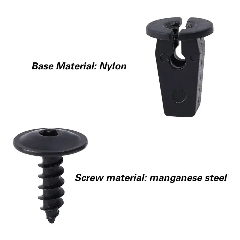 20pcs Plastic Fasteners Screws Universal Car Bumper Fender Black Rivets Car Fastener Push Pin Clips Auto Accessories