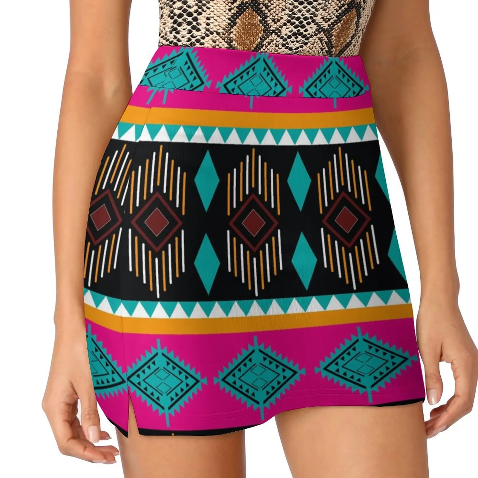 Aztec Pattern Design Mini Skirt womans clothing fashion korean clothing skirts summer 2025 woman mini skirts