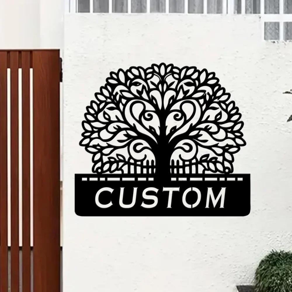 Custom Personalized Tree of Life Metal Sign, Stunning Wall Art. Perfect Family Name Sign Housewarming Gift for Home Decoration.