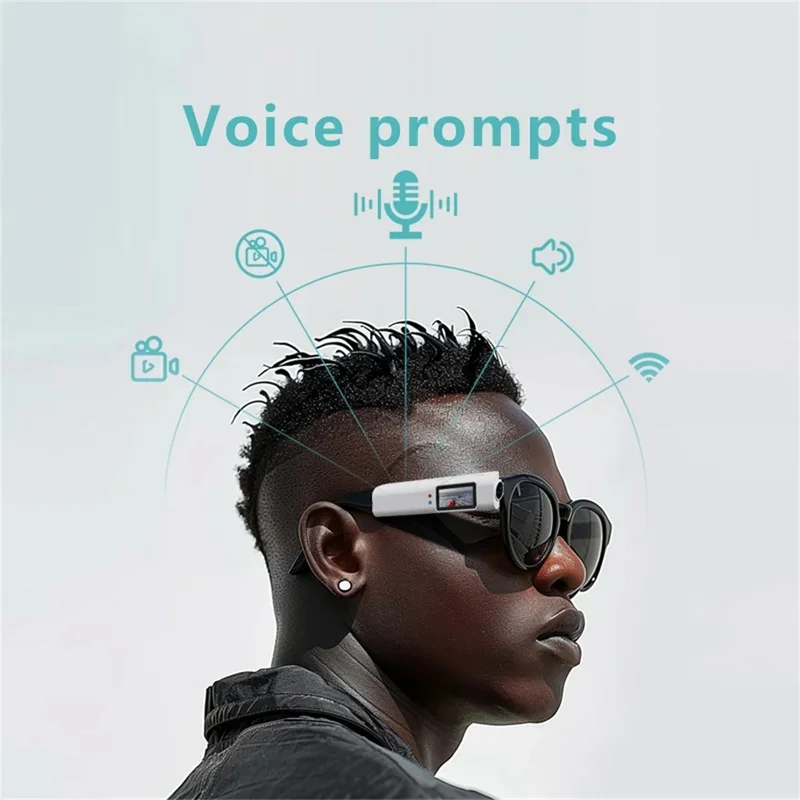 HD POV FPV Wearable Camera Glasses, WiFi Video‑Recording Eyeglasses with Built‑in Mic & APP Wireless Control