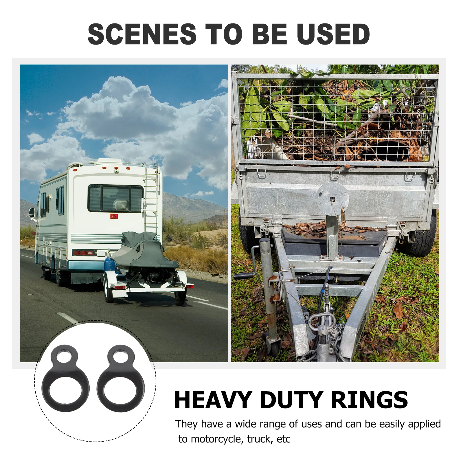 

2pcs Racing Tow Hook For Motorcycle Truck D-Shaped Pull Rings Heavy Duty Trailer Tie Down Shackles Stainless Steel Fixed