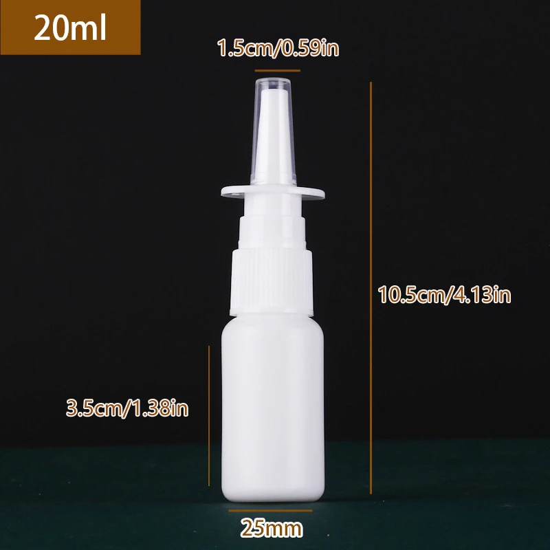 5 pz 5/10/20/30/50ml bianco vuoto plastica Spray nasale bottiglie pompa spruzzatore nebbia naso Spray bottiglia riutilizzabile per pacchetto medico