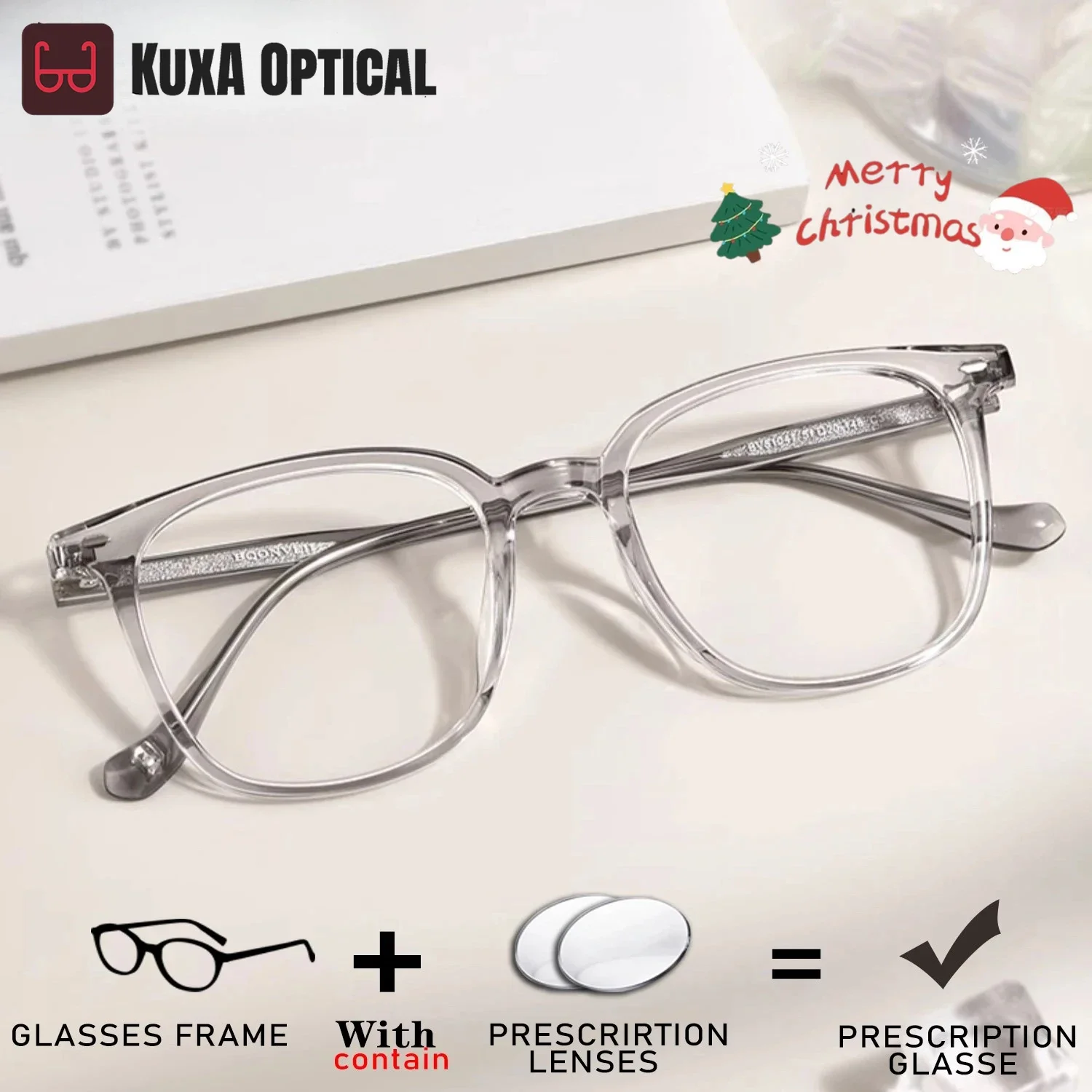 

KUXA прозрачные серые модные очки TR90 в оправе для близорукости с линзами по рецепту, оптические очки для чтения на расстоянии, ультра