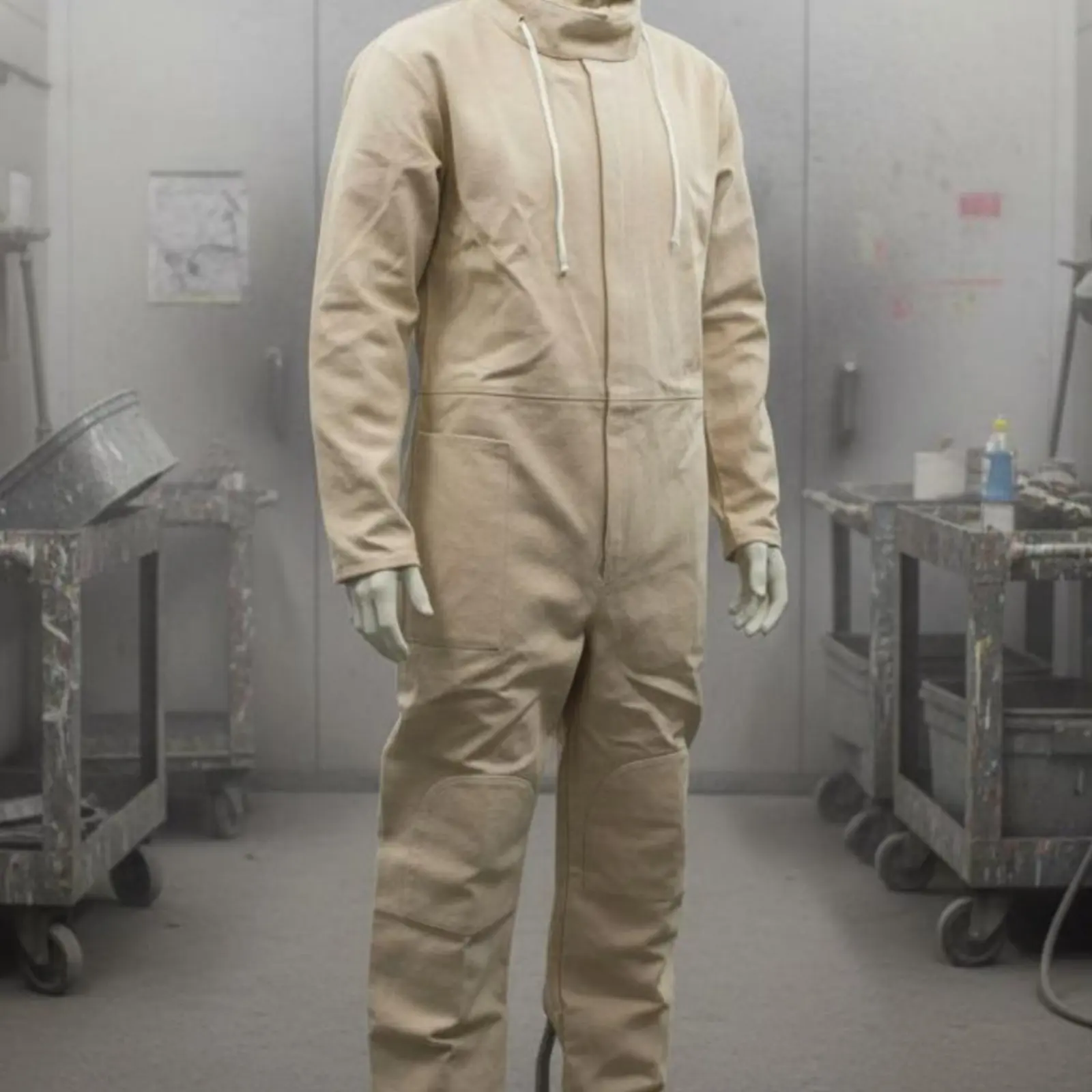 

Sandblasting Safety Suit Thickened Sandblasting Suit Abrasive Blasting Coverall Canvas Workwear Particle-Proof for Grinding
