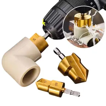 PPR 리프팅 계단식 드릴 비트, 육각 생크 수도관 연결 도구, 전체 개방 공정, 20mm, 25mm, 32mm 