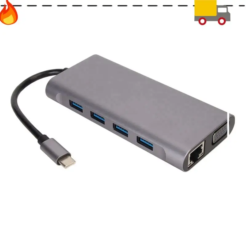 USB C Hub Adapter With 4K HD,VGA,USB 3.0,100Mbps RJ45 Ethernet,87W PD For Imac,And The New Air