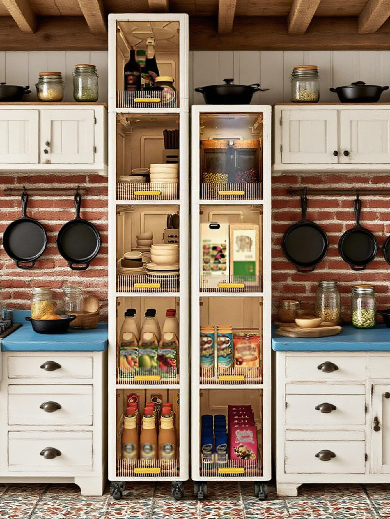 

6 Layers 360° narrow rolling cart plastic gap storage cabinet, suitable for bedroom, kitchen, office, home bedroom, bathroom.