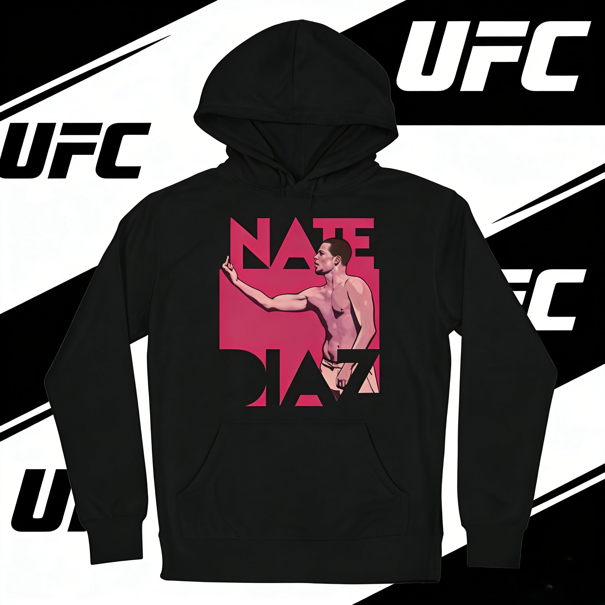 UFC Nate Diaz 2026 Autunno/Inverno 100% cotone traspirante Casual Comfort Felpa con cappuccio adatta sia per uomini che per donne