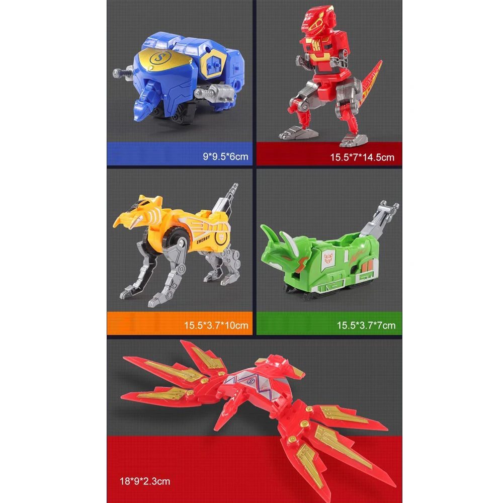 miYou 5 in 1 Deformation Robot Anime Action Figures Toys Transforming Robotic Toy Car Truck Animal Warriors Toy For Boy Kid Gift